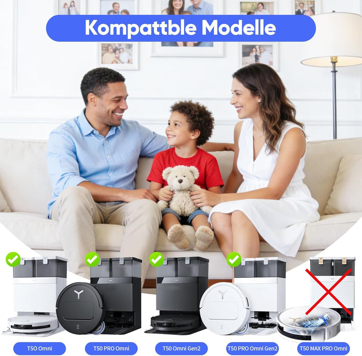 33 Stück Zubehörset für Deebot T50 PRO Omni/T50 Omni/T50 PRO Omni Gen2/T50 Omni Gen2, 2 Hauptbürste