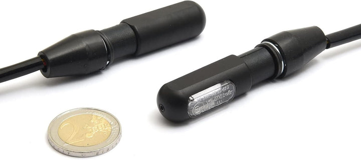 Mini LED 3in1 Blinker Rücklicht Bremslicht Alu E-Zulassung schwarz kurz M8 Motorrad Racer Chopper Cr