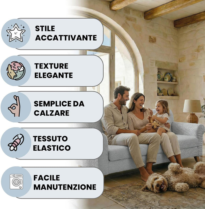 Sogni e capricci CD-FASH-GRIGIO CHIARO-4P “Fashionable” Sofa Abdeckung, Hell grau, 4 Plätze Hell Gra