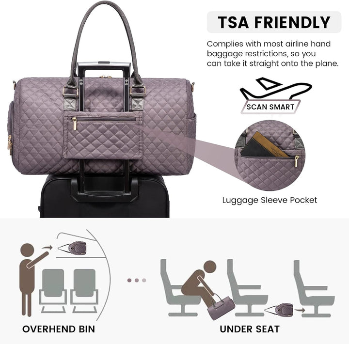 LOVEVOOK Sporttasche Reisetasche Damen, Weekender Travel Kliniktasche Geburt mit Kulturtasche Schuhf