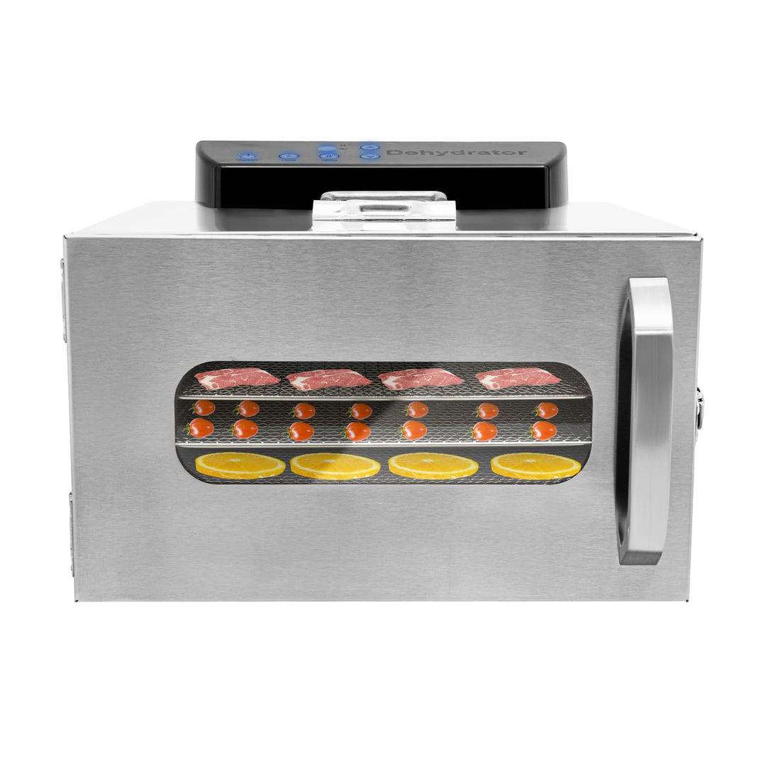 Dörrautomat Edelstahl Lebensmittel 6 Etagen Dörrgerät LCD Timer Obsttrockner, Fleisch Küche Gemüse D