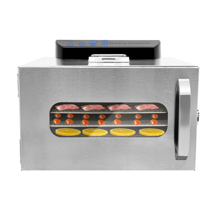 Dörrautomat Edelstahl Lebensmittel 6 Etagen Dörrgerät LCD Timer Obsttrockner, Fleisch Küche Gemüse D