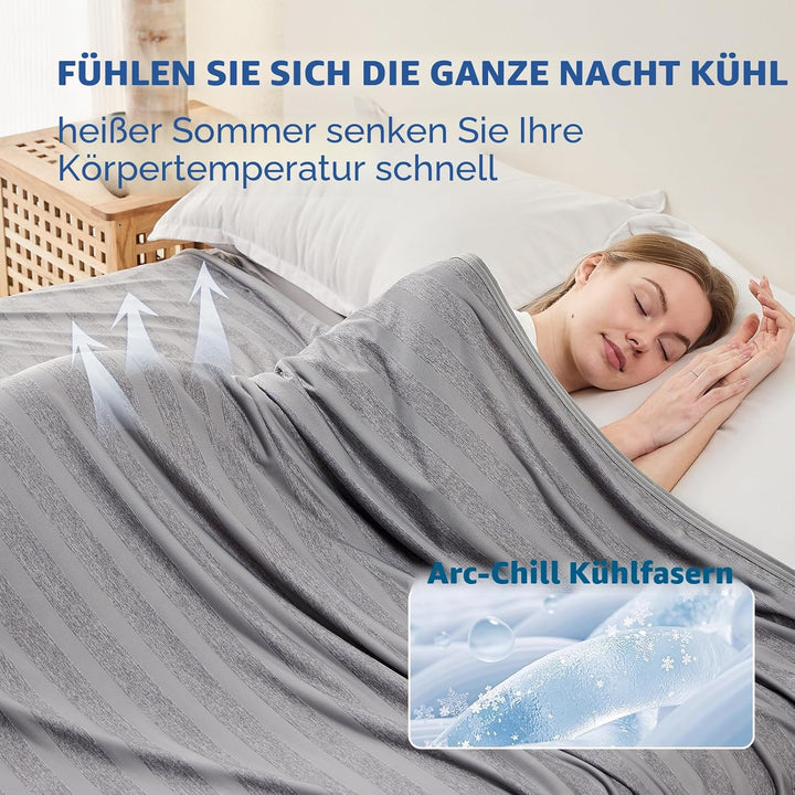 EMME Kühldecke Kühlende Decke, Arc-Chill Q-Max>0,5, 228 x228 cm, 2 in 1 Doppelseitige Dünne Sommerde