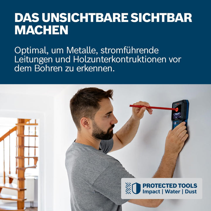 Bosch Professional Ortungsgerät GMS 120-27 (2xAA Batterien, max. Detektionstiefe Nicht-magnetisches