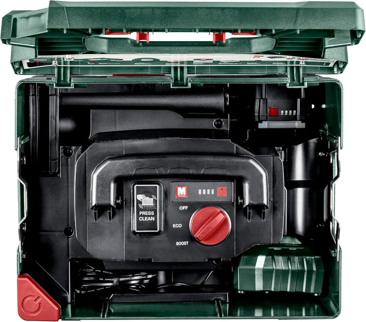 metabo Akku-Sauger AS 18 L PC – 602021850 – 18 V – Sauger mit manueller Filterabreinigung, Boost- un