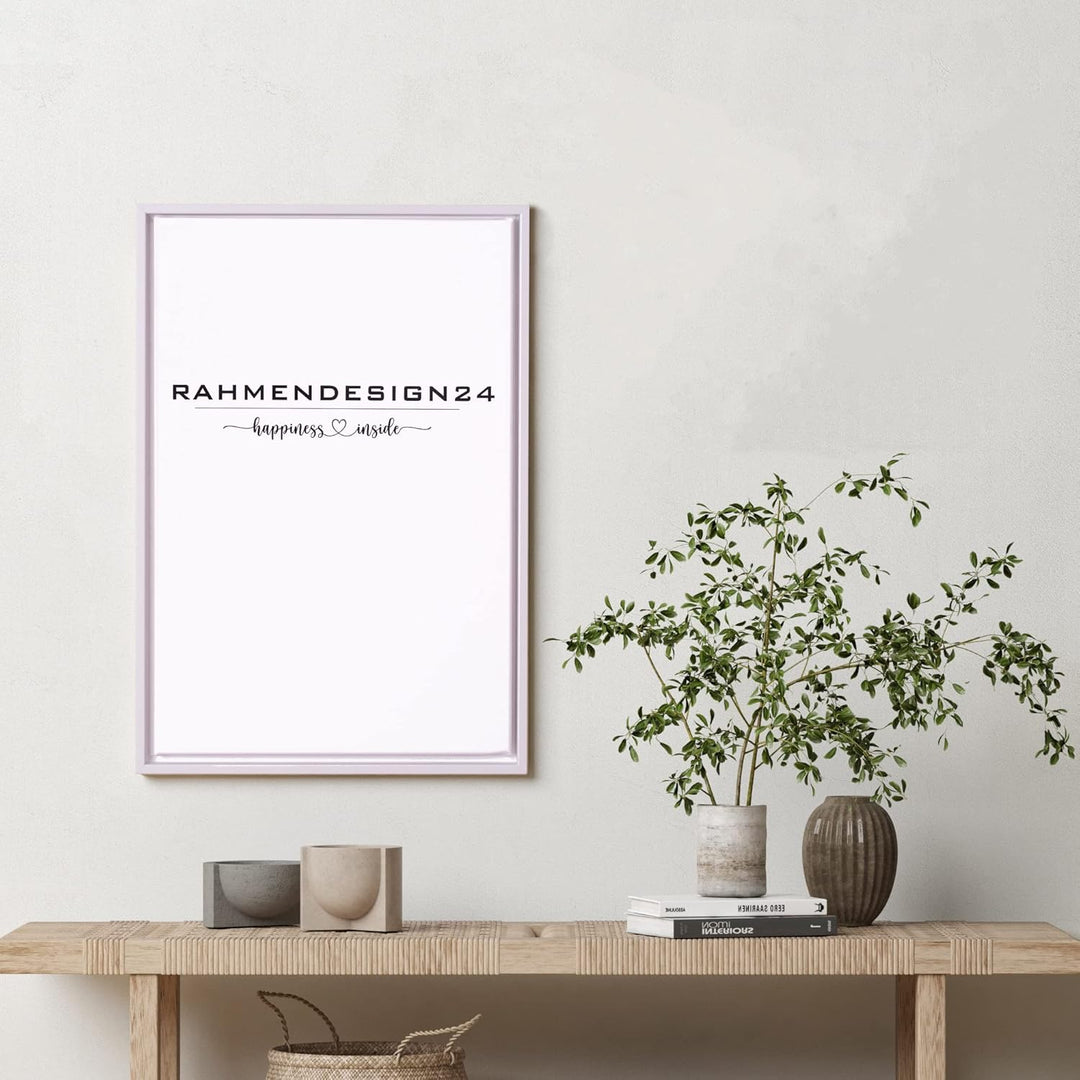 Rahmendesign24 Schattenfugenrahmen Oslo für Keilrahmenbilder und Leinwände 50x70 Weiss (matt) Schatt