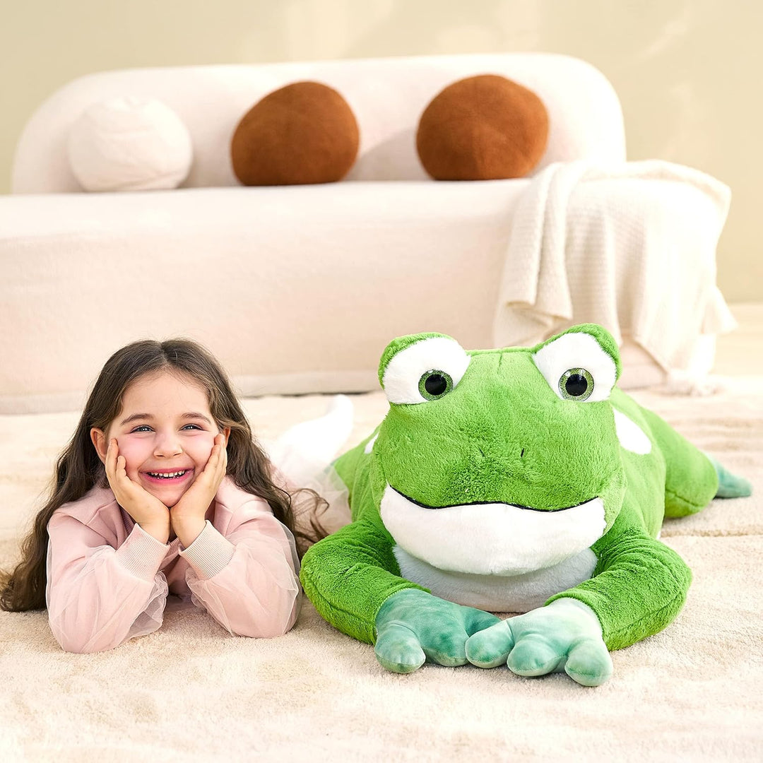 IKASA Gross Frosch Kuscheltier Riesen Stofftier,78cm Gross Plüschtier Riesige Plüsch Spielzeug Flaus