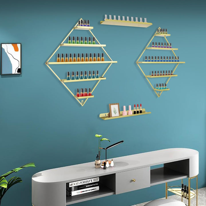 5 Ebenen Rhombus Nagellack Organizer Regal Display, Nagellack Regal, Wandregal Nagellackständer, Met