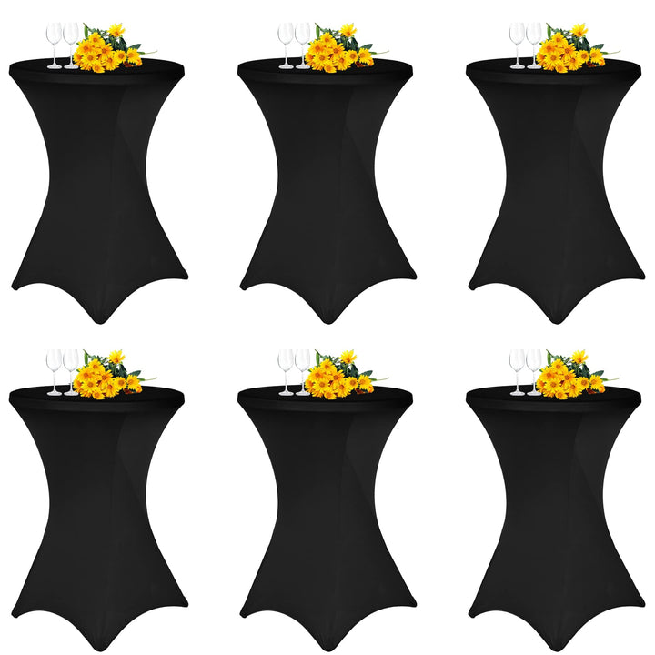 6 Stück Schwarz Stehtisch Hussen Stehtische, Stehtischhusse für Ø 80-85 cm Stehtische und Bistrotisc