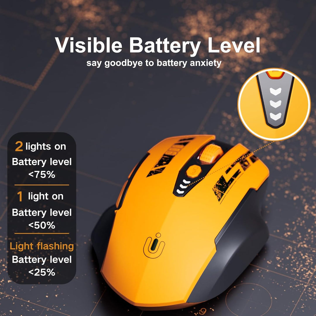 Uineer kabellose Maus, [Verbessert] Mit visueller Batterieanzeige, 2.4G USB Ergonomische Maus kabell