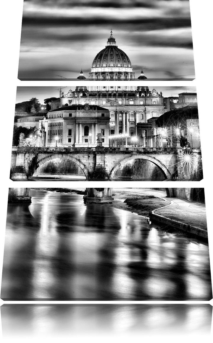 Pixxprint Vatikan Petersplatz als Leinwandbild/Grösse: 3 Teilig (120x80) cm/Wandbild/Kunstdruck/fert