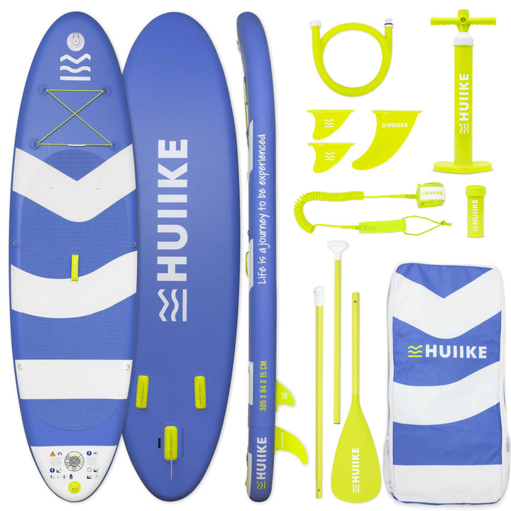 HUIIKE Stand Up Paddling Board mit Zubehör, Paddel, Finnen, Pumpe. Paddle Sup Board Aufblasbar Hohe