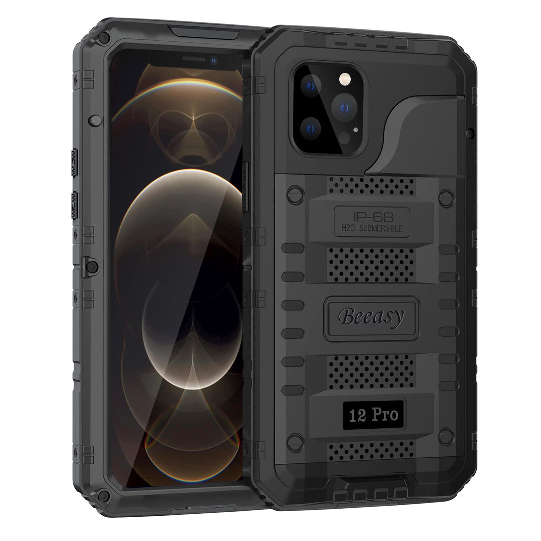 Beeasy für iPhone 12 Pro Wasserdicht Outdoor Hülle (6,1"), Stossfest Panzerhülle Militär 360 Grad Sc