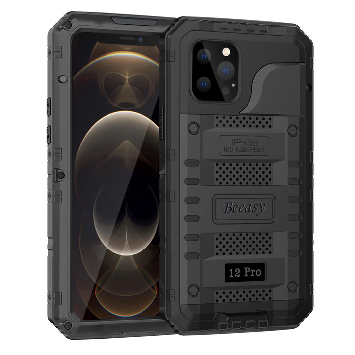 Beeasy für iPhone 12 Pro Wasserdicht Outdoor Hülle (6,1"), Stossfest Panzerhülle Militär 360 Grad Sc