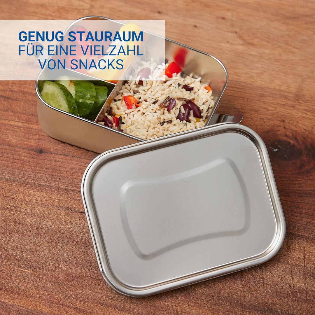 Lunchbox Edelstahl 1000 ml - Robuste Brotdose für Kinder & Erwachsene inkl. Dichtungsring - BPA-frei
