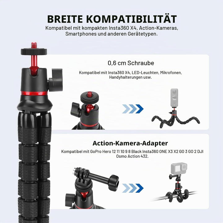 NEEWER Basic Stativ für iPhone mit Fernbedienung/Action Adapter/Telefonhalter, Telefon Stativ Stand