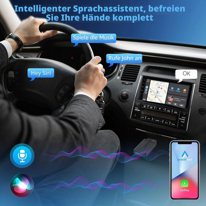 2 IN 1 Wireless CarPlay &amp; Android Auto Adapter, Kabelloser USB-Dongle für Autos, Kabelloses CarPlay