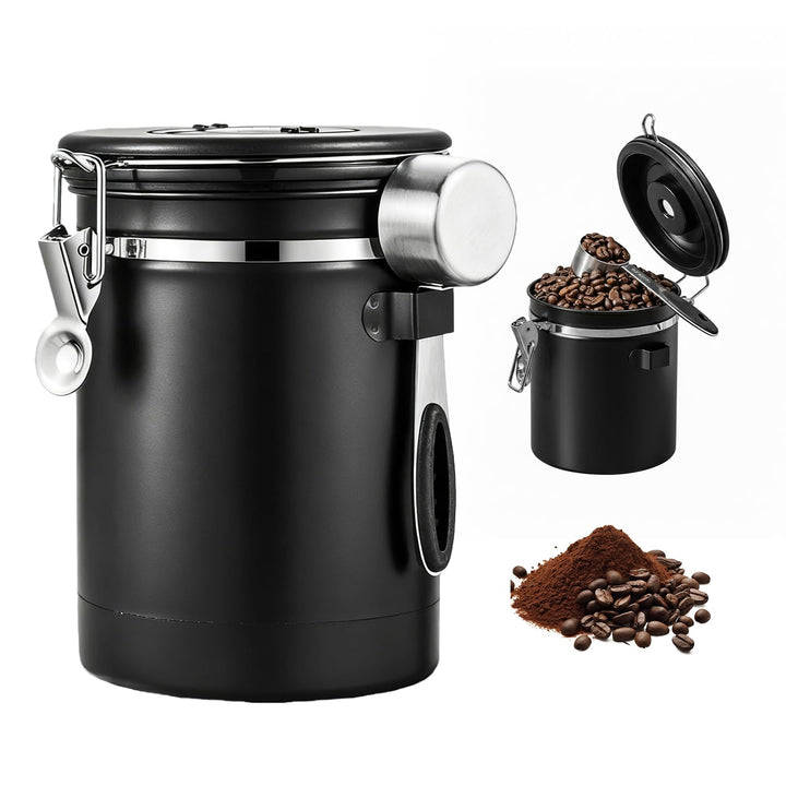 2,8 L Kaffeebohnen Behälter Aus Edelstahl, Kaffeedose Luftdicht Edelstahls, Luftdichte Edelstahl Kaf