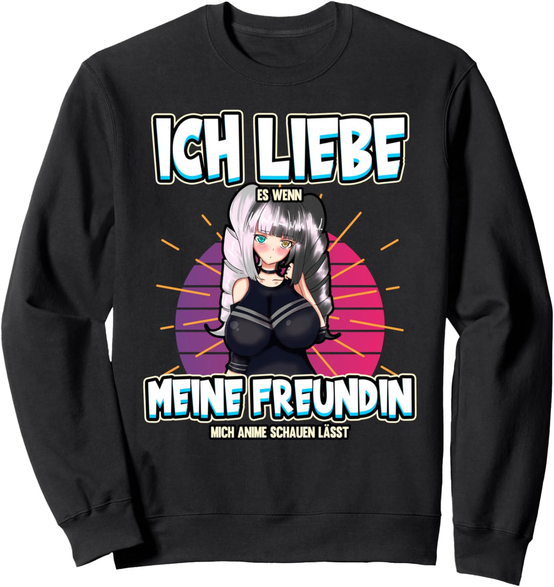 Ich liebe mein Freundin Anime Baka Otaku Manga Valentinstag Sweatshirt
