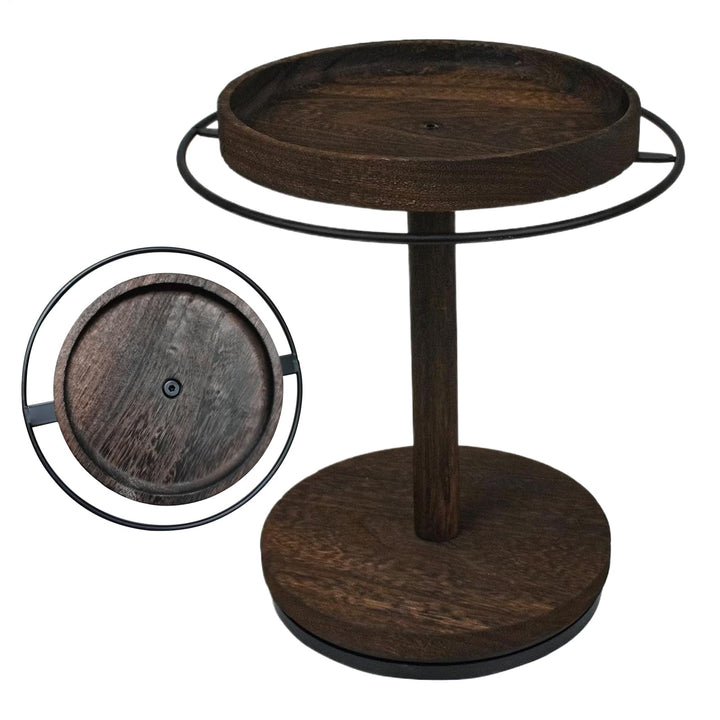 Brillenhalter | 360 Grad Drehbarer Brillenständer Mit Tablett Und Basis - Holz Brillen Display Ständ