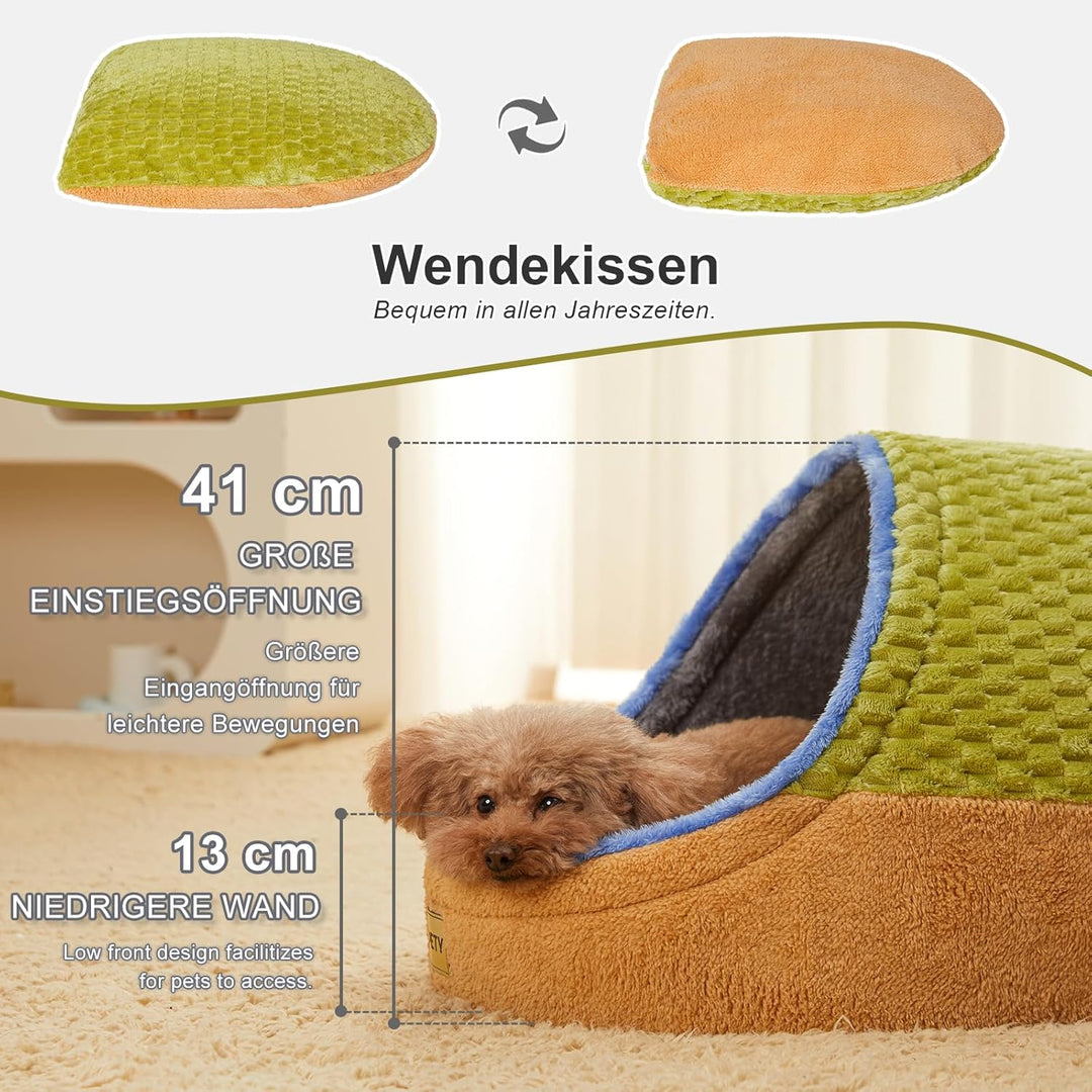 Jiupety Nettes Katzenhöhle grosse Katzen, Katzenhaus Katzenkorb, Katzenbett mit Anti-Rutsch Boden, K