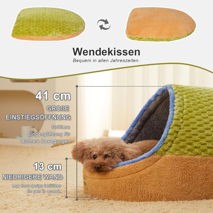 Jiupety Nettes Katzenhöhle grosse Katzen, Katzenhaus Katzenkorb, Katzenbett mit Anti-Rutsch Boden, K