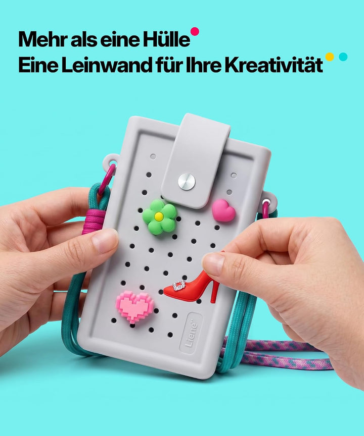 Liene DIY Silikon-Umhängetasche für Pearl N200 Pro Tragbarer Mini Fotodrucker – Schutzhülle in Grau