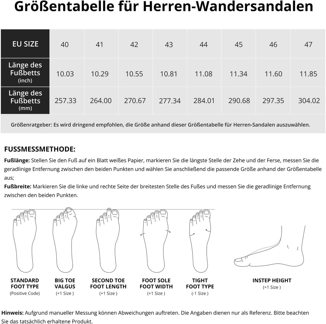 OutPro Herren Wandersandalen Sport Sandalen Wasserdichte Bequeme Ledersandalen Sandale verstellbare