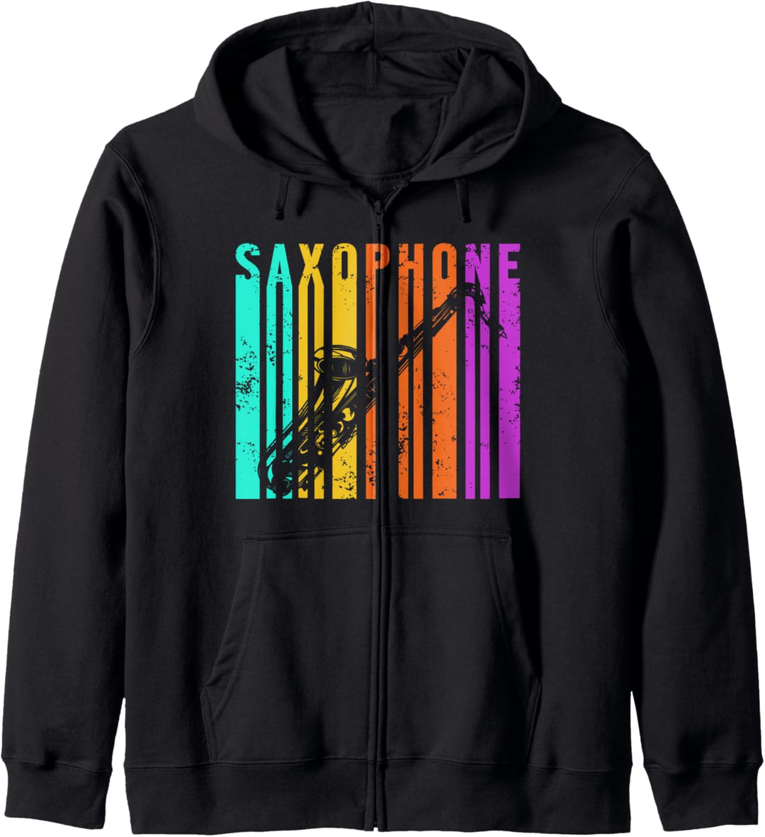 Retro Saxofon Vintage Saxophon Musiker Blasinstrument Jazz Kapuzenjacke