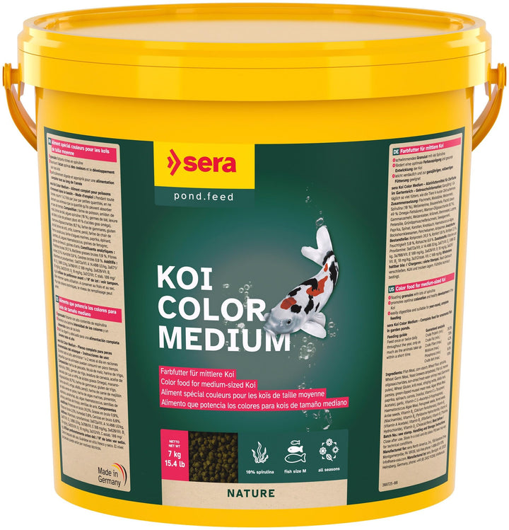 sera (32588) Koi Color Nature Medium 21 Ltr. (7 kg) EIN natürliches Farbfutter mit 10% Spirulina für