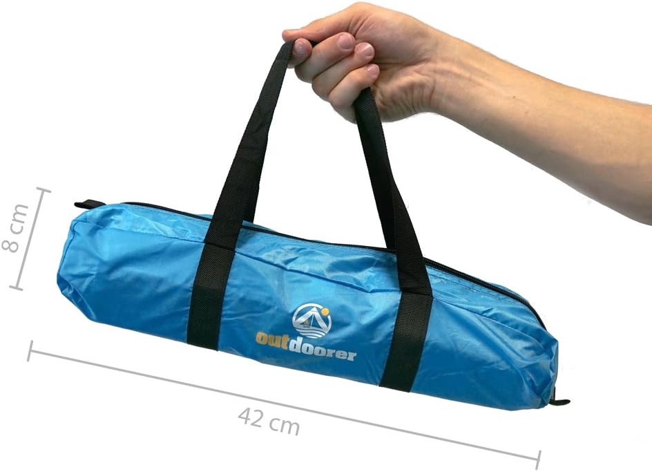 outdoorer Strandmuschel Helios - ideale Reise-Strandmuschel, UV Schutz 80, Mini-Packmass, Strandzelt