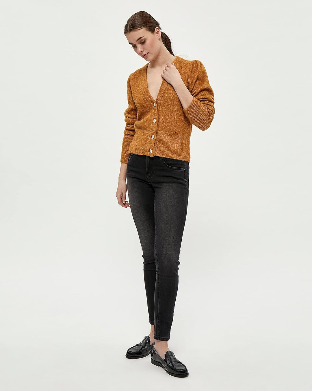 Desires Damen GEA Cardigan Strickjacke XXL 5835m Buckthorn Brown Mel, XXL 5835m Buckthorn Brown Mel