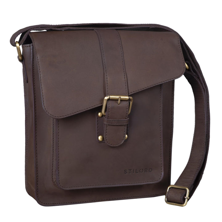 STILORD 'Lukas' Umhängetasche Herren Leder mittelgross Vintage iPad Ledertasche 10,1 Zoll Tablettasc