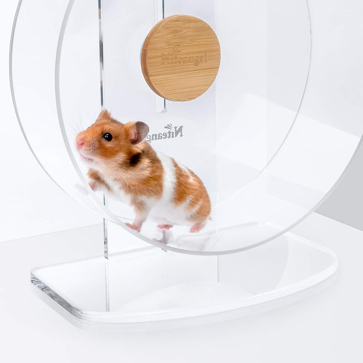 Niteangel Leises Hamsterrad - Geräuscharmes Spinning Acryl Hamsterrad mit Doppel-Lagerung für Hamste