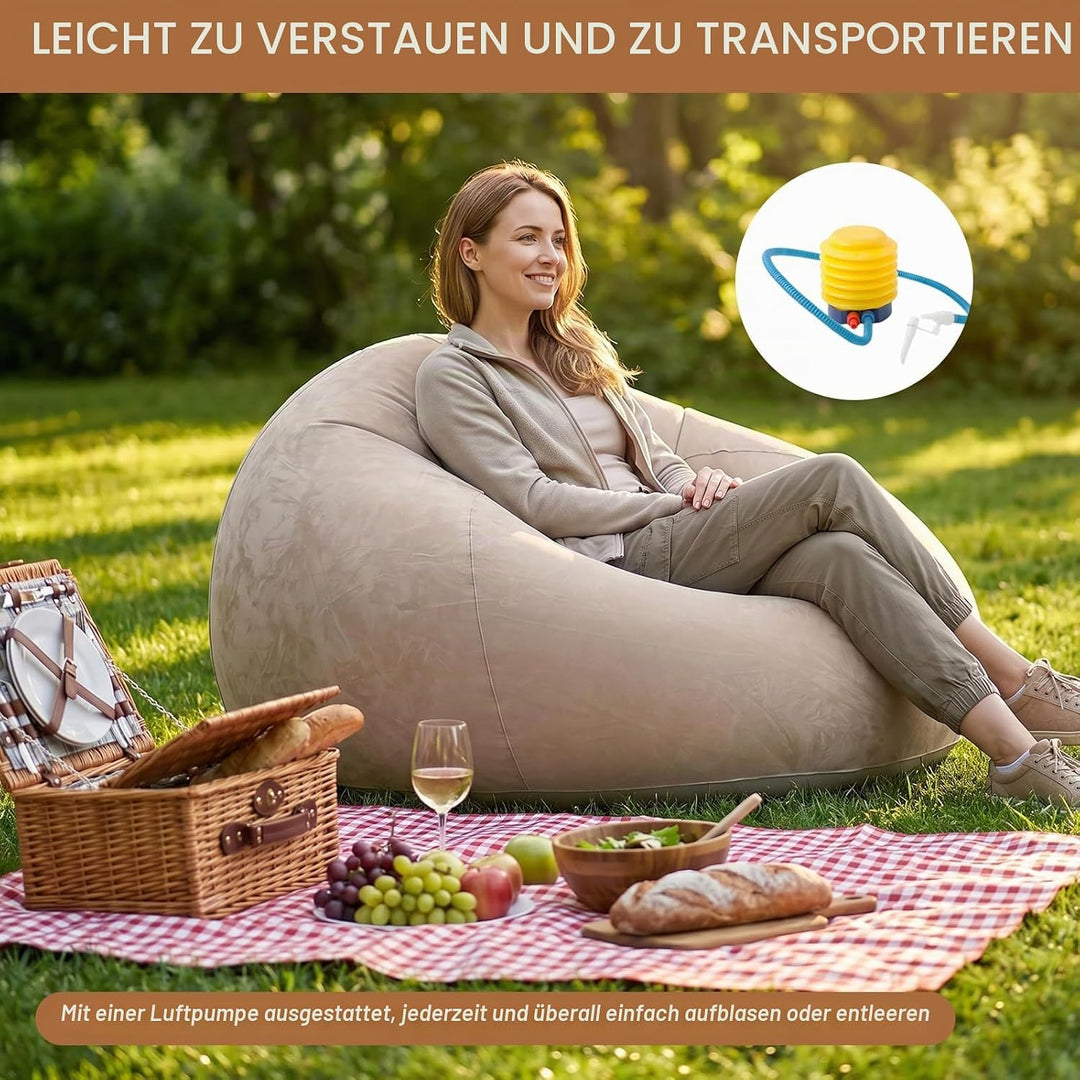 Aufblasbares Sessel Sitzsack, Tragbares Aufblasbares Luftsofa, Aufblasbarer Liegestuhl Outdoor Campi