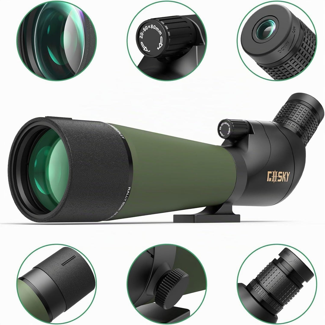 Gosky Spektiv mit Stativ, Tragetasche und Smartphone-Adapter – BAK4 abgewinkeltes Teleskop – wasserd