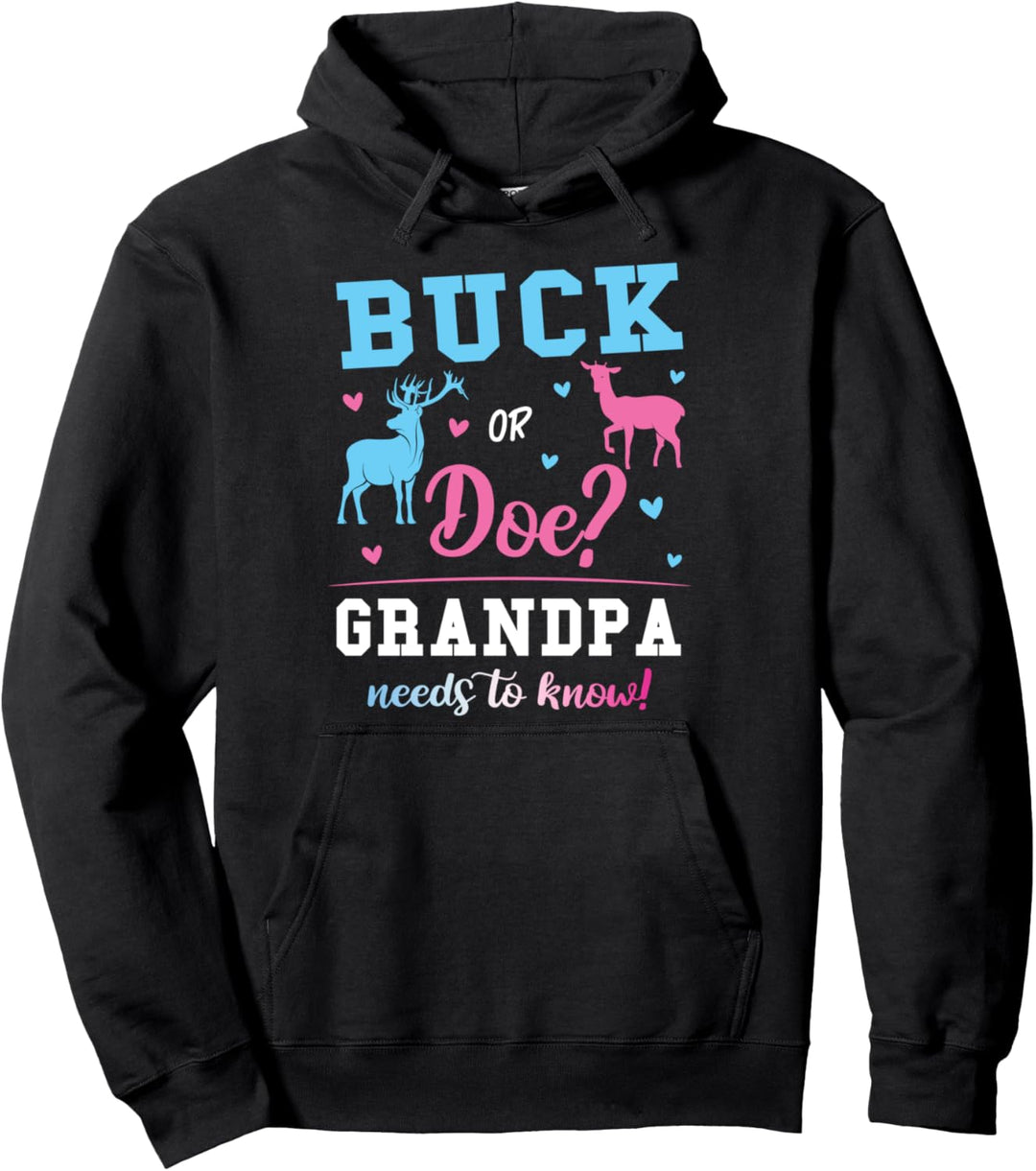 Buck or Doe? Opa Gender Reveal - Pink oder Blau Pullover Hoodie