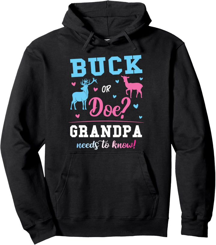 Buck or Doe? Opa Gender Reveal - Pink oder Blau Pullover Hoodie