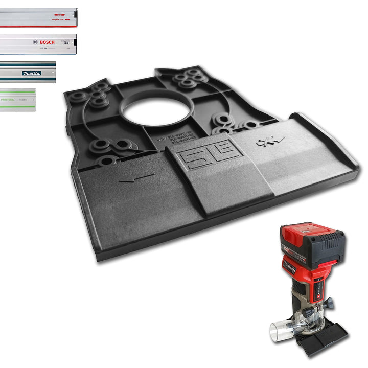 SLE Profi Führungsschienenadapter für Einhell TP-ET 18 Li/TP-RO 18 Set für Makita/Bosch/Festool/Mafe