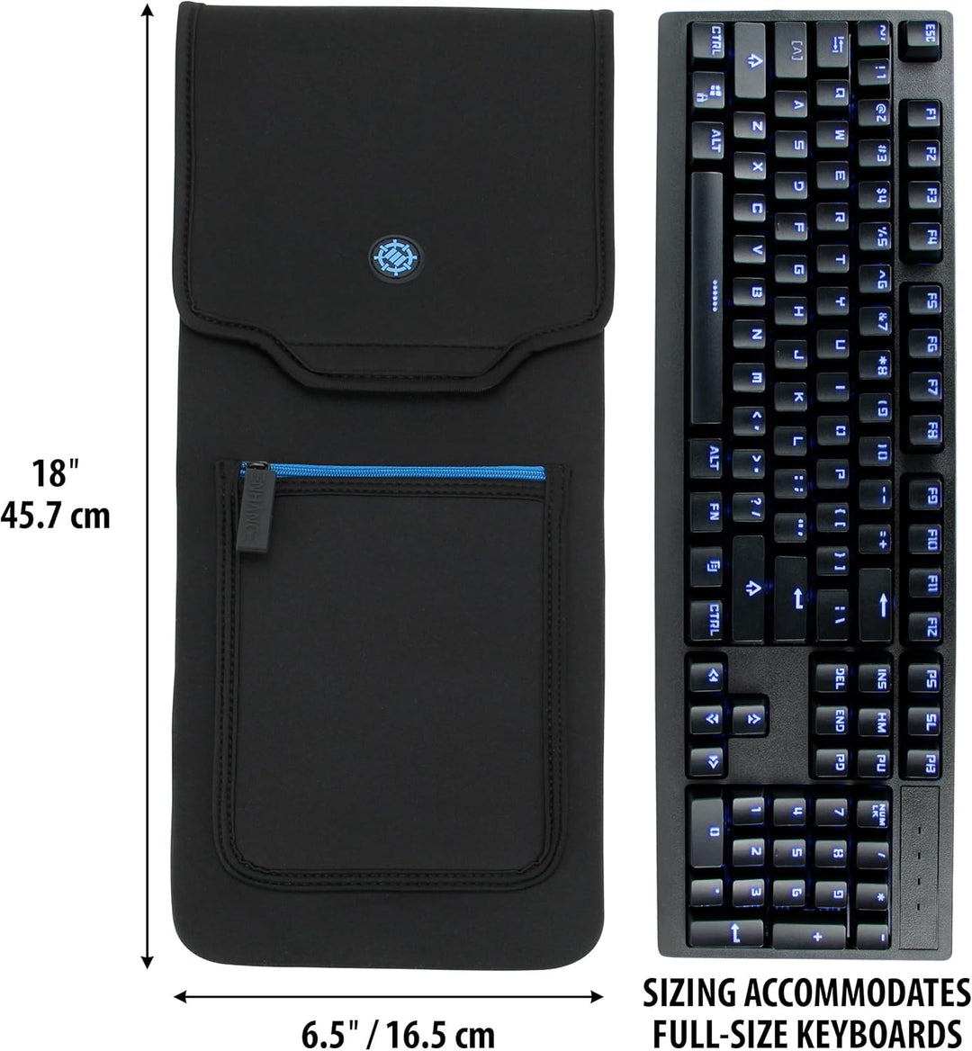ENHANCE Schutzhülle aus Neopren für mechanische Gaming-Tastatur (bis zu 45 cm) mit Tasche auf der Vo