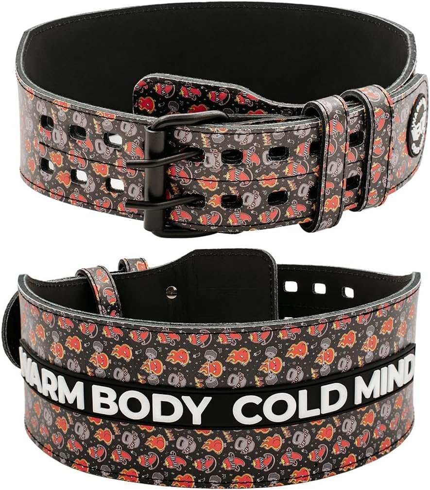 WARM BODY COLD MIND Premium Gewichthebergürtel aus Leder (10cm) für Krafttraining - Gym Gürtel für G