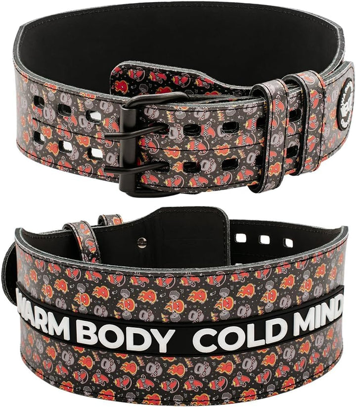 WARM BODY COLD MIND Premium Gewichthebergürtel aus Leder (10cm) für Krafttraining - Gym Gürtel für G