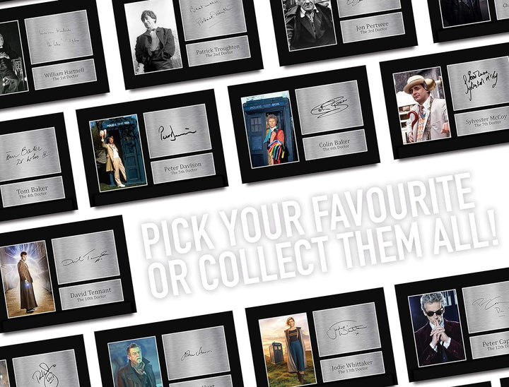 HWC Trading A4 All 14 Dr's Doctor Who Collection Komplettes Set gedrucktes Autogramm Bild für TV-Sho