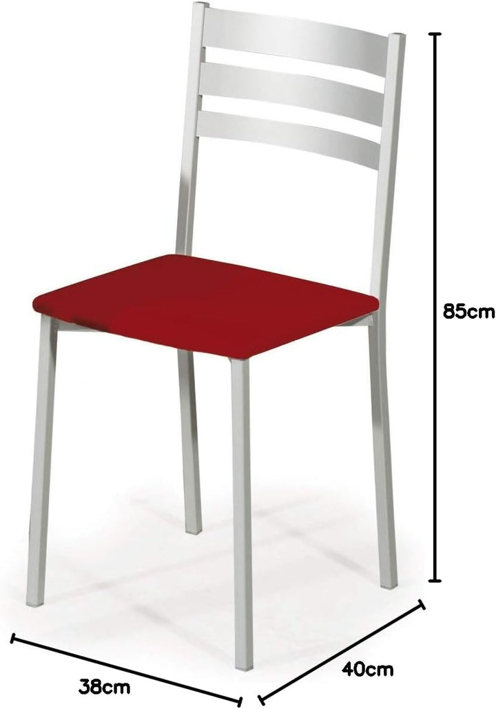 ASTIMESA SCRCRO kuechenstuhl, Metall Kunstleder Aluminium, rot, Altura de asiento 45 cms, Rot
