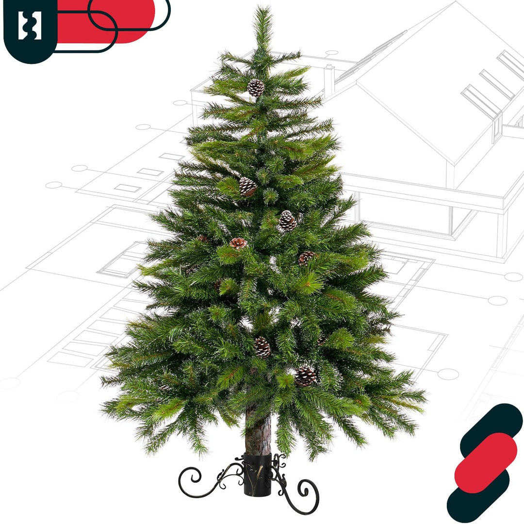 KOTARBAU® Weihnachtsbaumständer mit Wassertank für grosse Bäume Metall goldene Patina Tannenbaumstän