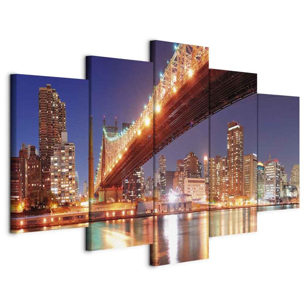 murando - Wandbilder XXL New York 150x75cm 5 tlg - Wand Deko Leinwand Bilder Gross Wanddeko Wohnzimm