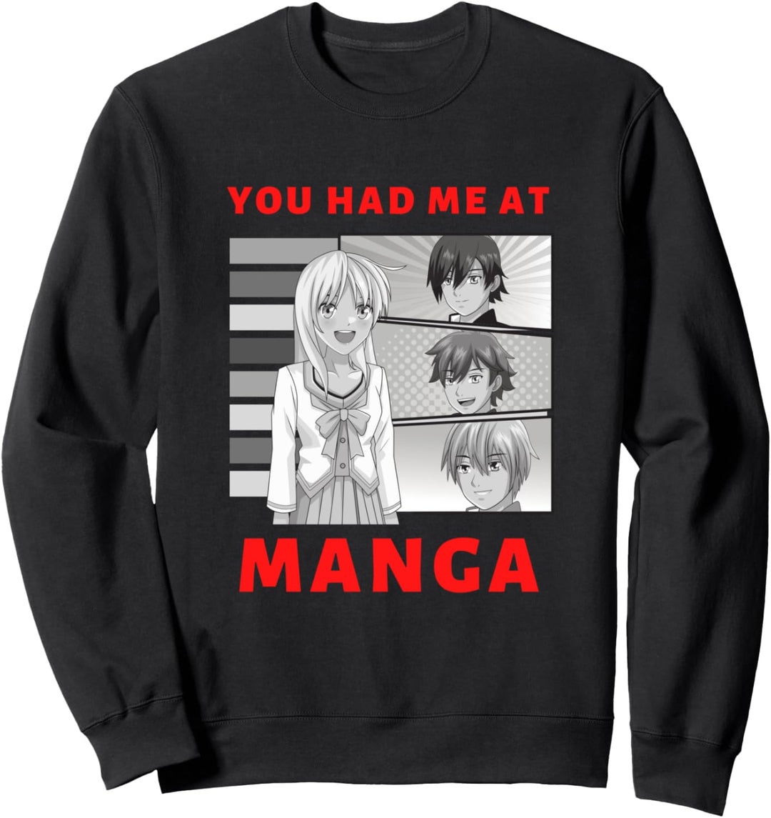 Du hattest mich bei Manga Anime Girl & Three Boys Sweatshirt