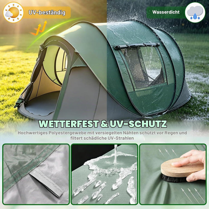 Camping Zelt, Pop Up Zelt 4-5 Personen, Automatisches Aufstellzelt in 3 Sekunden, Wurfzelte Wasserdi