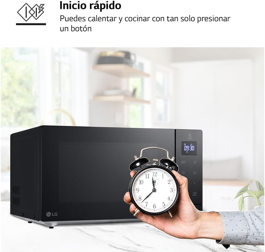 LG MH7032JAS Microondas Con Grill 30L 900W Negro Schwarz 30 Litros 900 W Mikrowelle mit Grill und LE