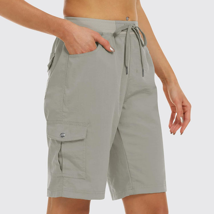 JINSHI Shorts Damen Sommer Cargohose Kurze Wanderhose Outdoor Schnelltrocknend Freizeithose mit Mehr